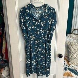 Draw waist shirt dress